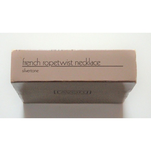 Vintage Avon Necklace 23 inch Silver Tone French Rope Twist NOS - Picture 6 of 6